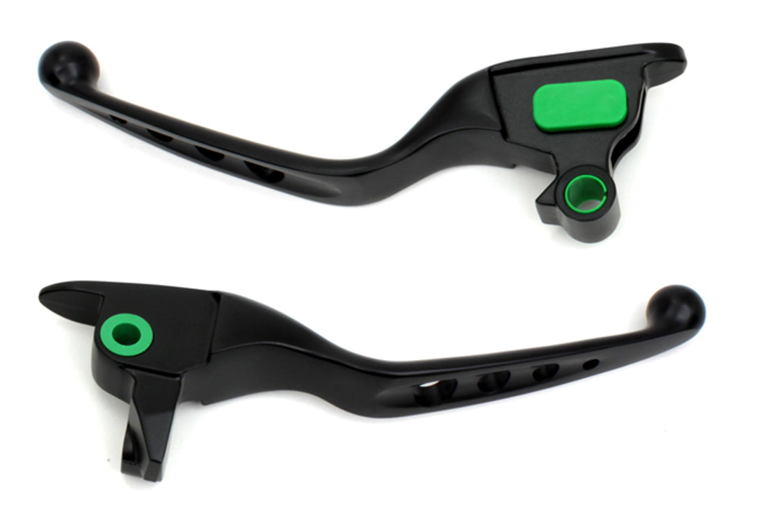 26-0762 - Black Drilled Hand Lever Set by V-Twin
