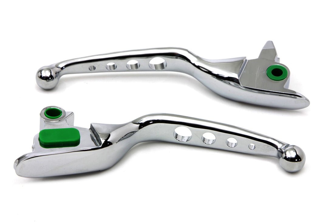 26-0763 - Chrome Drilled Hand Lever Set by V-Twin