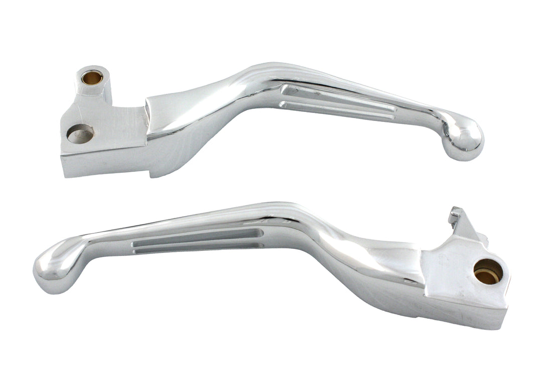 26-0782 - Chrome Slotted Hand Lever Set by V-Twin