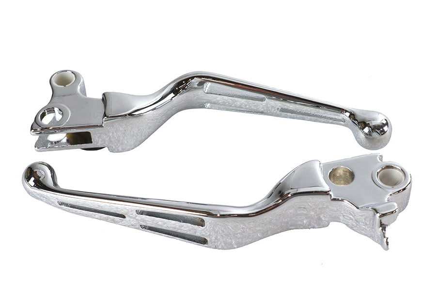 26-0789 - Chrome Slotted Hand Lever Set by V-Twin