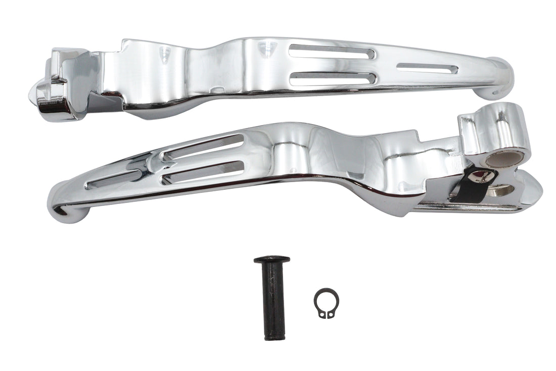 26-0895 - Chrome Slotted Hand Lever Set by V-Twin