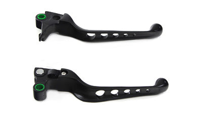 26-0984 - Black Drilled Hand Lever Set by V-Twin