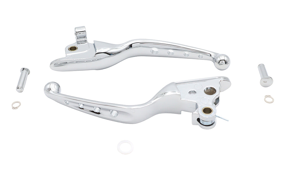 26-1021 - 4 Hole Hand Lever Set Chrome by V-Twin