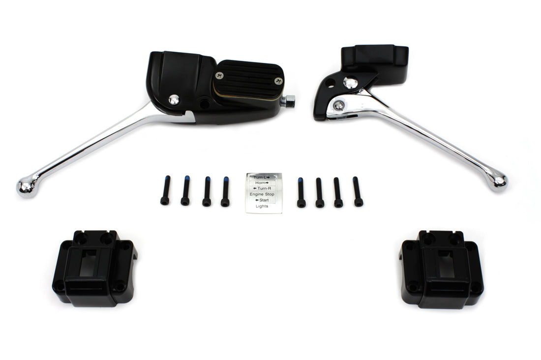 26-2097 - Black Handlebar Master Cylinder and Clutch Lever Assembly by V-Twin