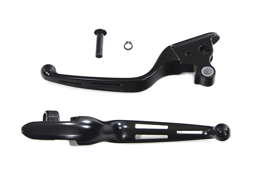 26-2113 - Black Slotted Hand Lever Set by V-Twin