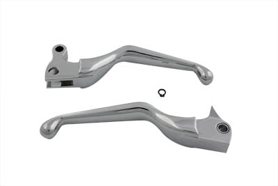 26-2193 - Chrome Smooth Hand Lever Set by V-Twin