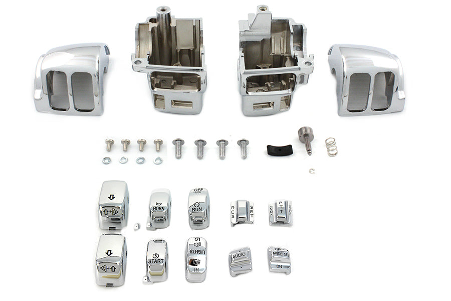 26-2255 - Handlebar Control Switch Housing Kit Chrome by V-Twin