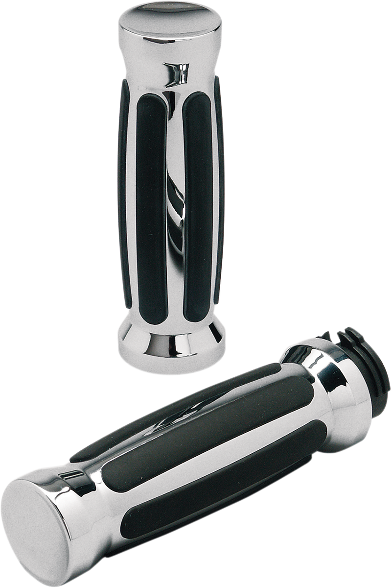 0630-0004 - PRO-ONE PERF.MFG. Grips - Straight - Rubber - Chrome 802430