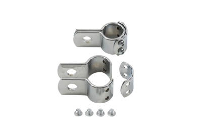 27-0053 - Chrome 1-1/8 inch Footpeg Mount Clamp Set by V-Twin