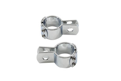 27-0066 - Chrome 1-1/2 inch Footpeg Mount Clamp Set by V-Twin