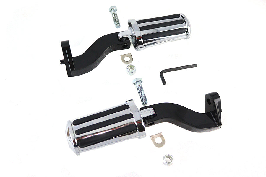 27-0362 - Rail Style Adjustable Footpeg Kit Black by V-Twin