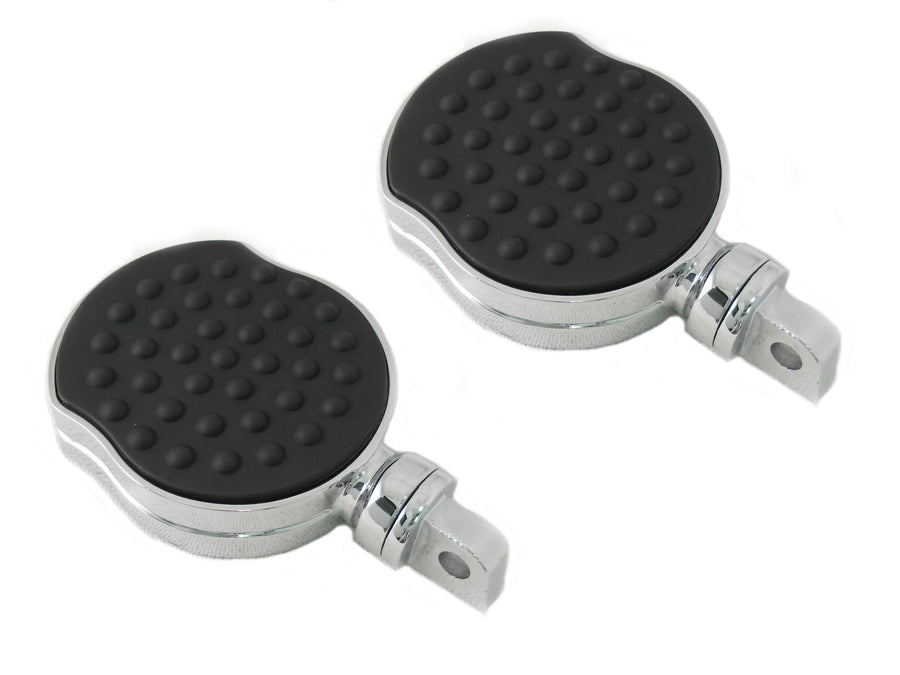 27-0477 - Chrome Flame Style Highway Bar Footpeg Set by Wyatt Gatling