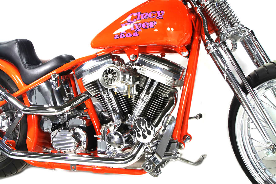 27-0477 - Chrome Flame Style Highway Bar Footpeg Set by Wyatt Gatling