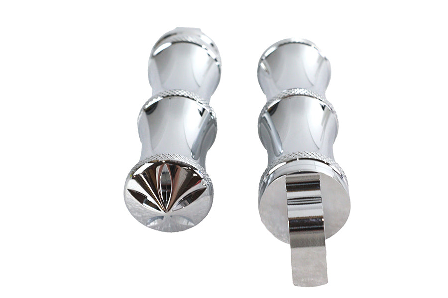 27-0574 - Chrome Druid Style Footpeg Set by V-Twin