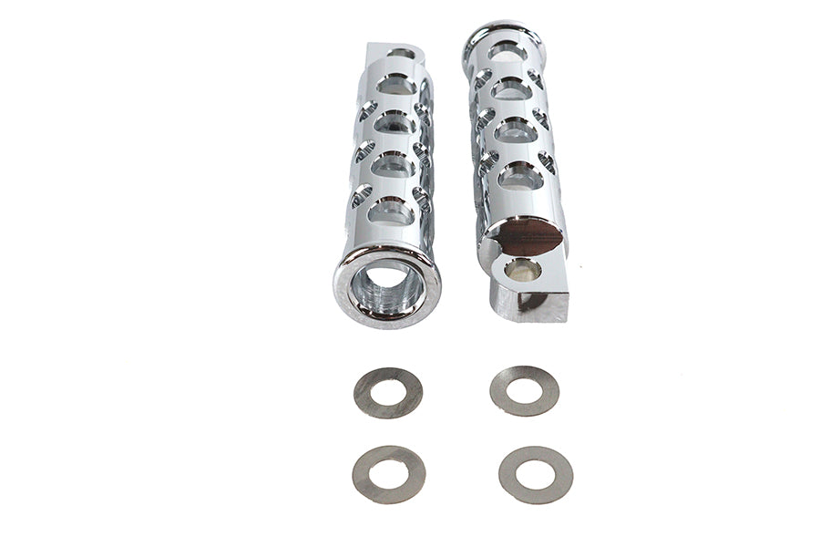 27-0585 - Chrome Hole Shot Style Footpeg Set by V-Twin