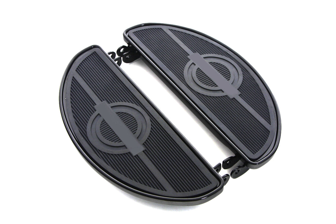 27-0684 - Black Driver Half Moon Footboard Set by V-Twin