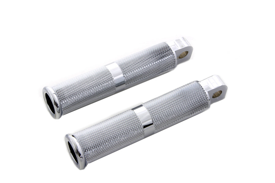 27-0724 - Chrome Hollow Knurled Footpeg Set by Wyatt Gatling