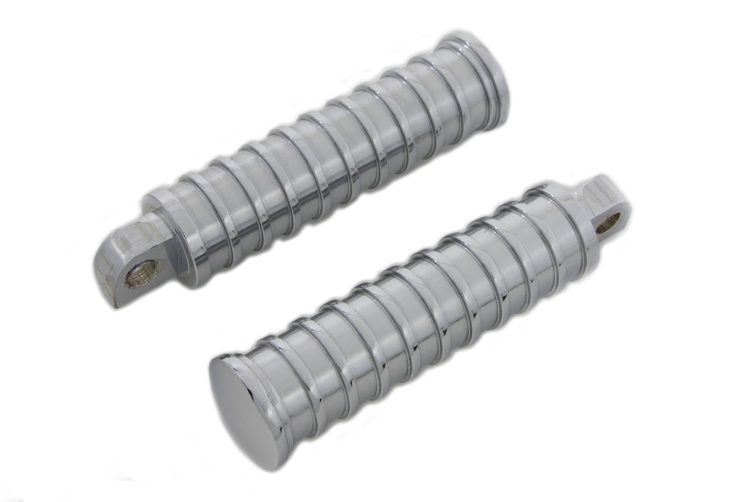 27-0729 - Chrome Light Grooves Footpeg Set by Wyatt Gatling