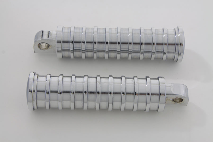 27-0729 - Chrome Light Grooves Footpeg Set by Wyatt Gatling