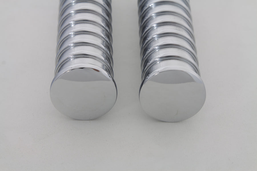 27-0729 - Chrome Light Grooves Footpeg Set by Wyatt Gatling