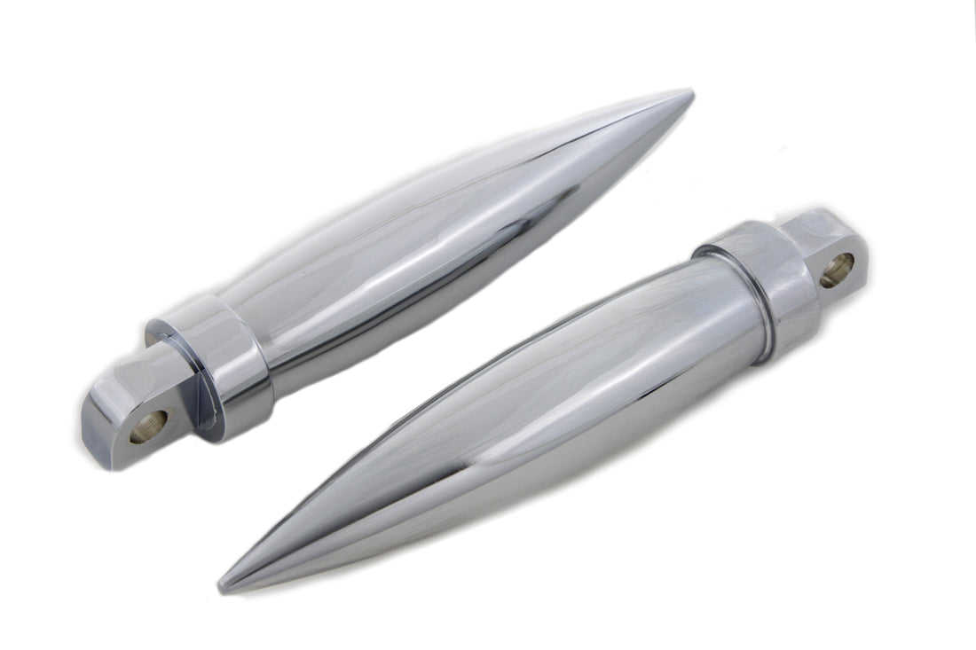 27-0731 - Chrome Long Torpedo Style Footpeg Set by Wyatt Gatling