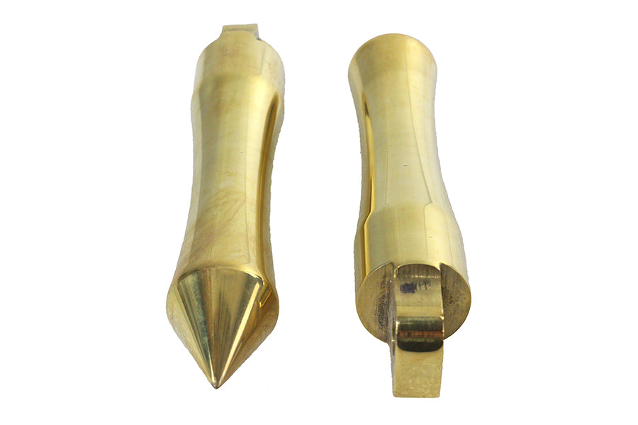 27-0775 - Solid Brass Pirate Spike Footpeg Set by V-Twin