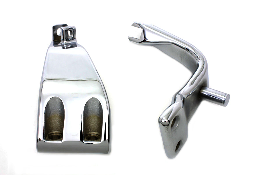 27-0804 - Chrome Driver Footpeg Mount Set by V-Twin