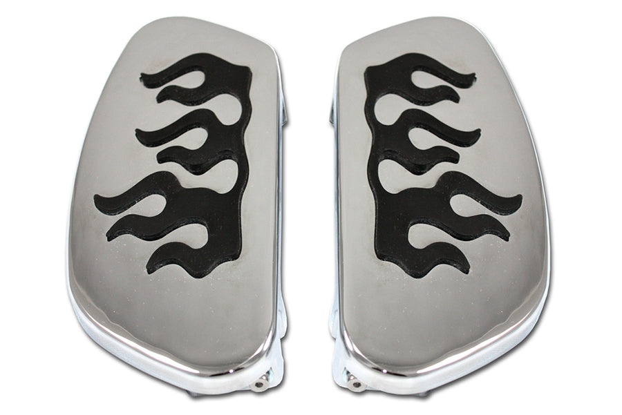 27-0808 - Driver Footboard Set Chrome with Flame Design by Wyatt Gatling