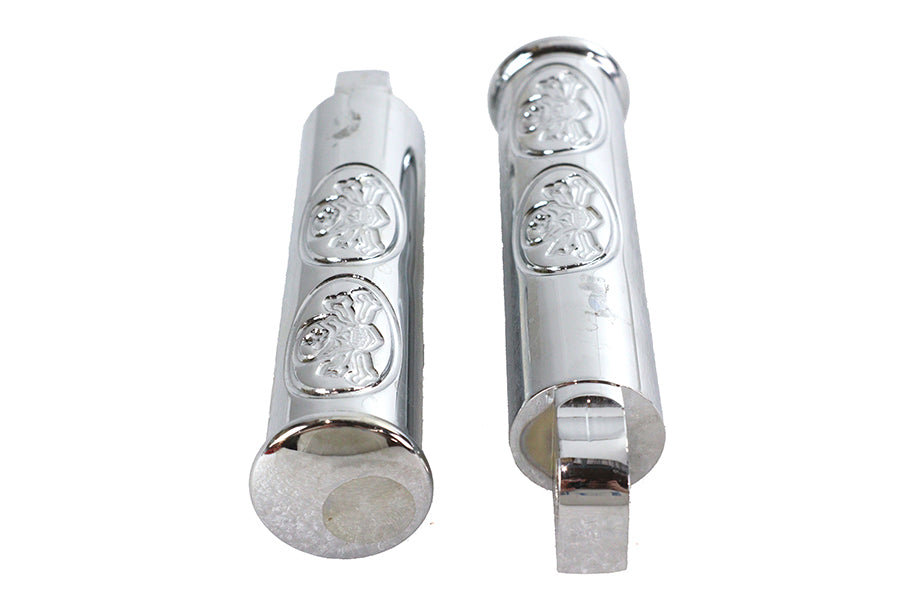 27-0821 - Chrome Skull Style Footpeg Set by Wyatt Gatling
