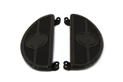 27-0907 - Driver Black Footboard Set with Bullseye Design by V-Twin