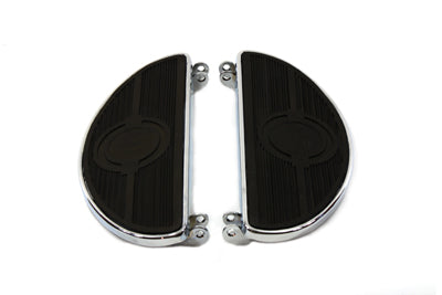27-0908 - Driver Chrome Footboard Set with Half Moon Shape by V-Twin