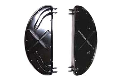 27-0947 - Replica Driver Half Moon Shape Footboard Set Gloss Black by V-Twin