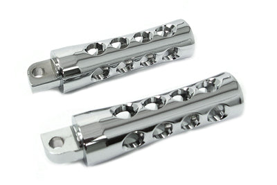 27-0972 - Chrome Concave Style Footpeg Set by Wyatt Gatling