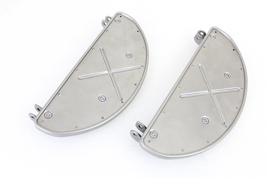 27-1002 - Half Moon Footboard Set Raw by V-Twin