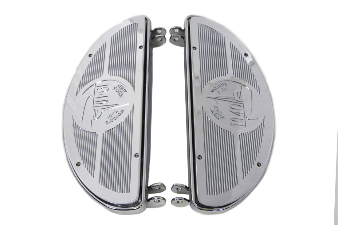27-1049 - Chrome Driver Half Moon Footboard Kit by V-Twin