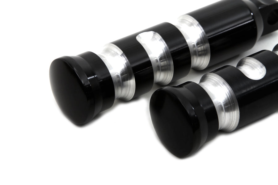 27-1056 - Black Contour Grooved Footpeg Set by Wyatt Gatling