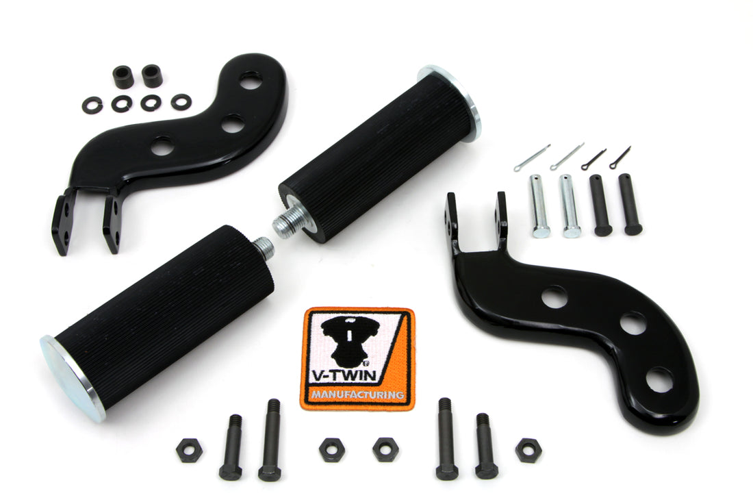 27-1252 - Buddy Seat Footpeg Set Black by V-Twin