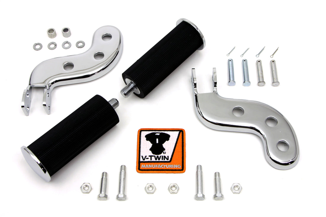 27-1253 - Buddy Seat Footpeg Set Chrome by V-Twin