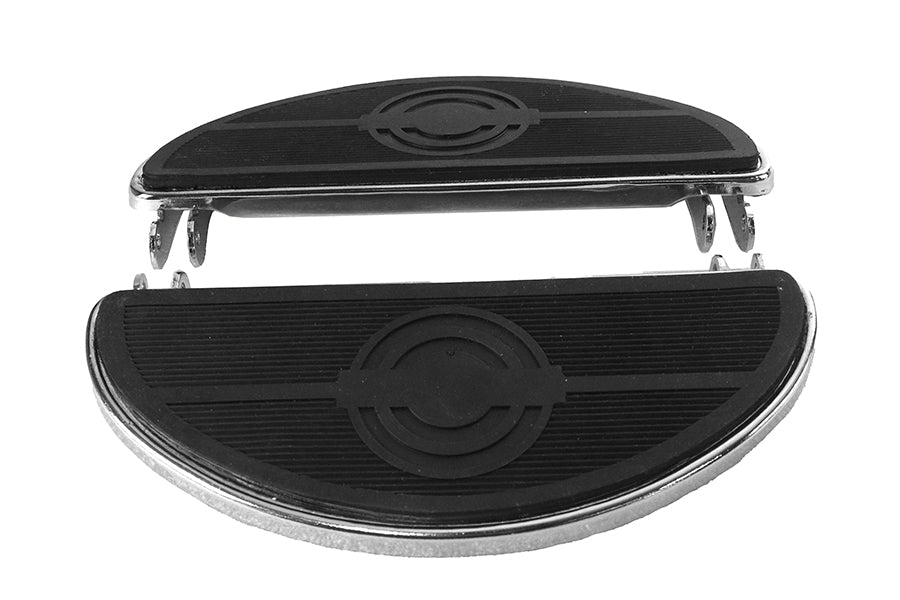 27-1430 - Driver 'D' Shape Footboard Set Chrome by V-Twin