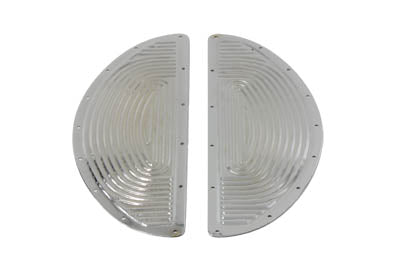 27-1562 - Chrome Half Moon Footboard Mat Set by V-Twin