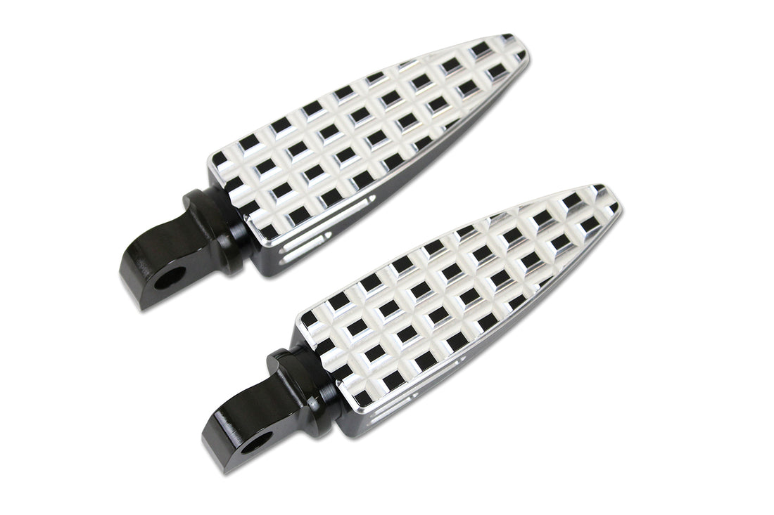 27-1783 - Black Adjustable Footpeg Set with Silver Highlights by Wyatt Gatling
