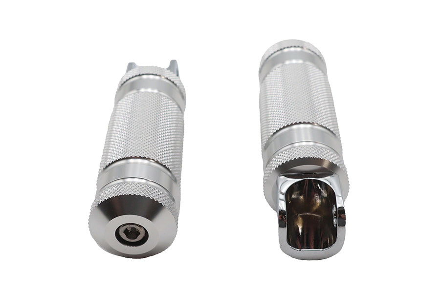 27-2104 - Silver Knurled Four Grooved Footpeg Set by Wyatt Gatling