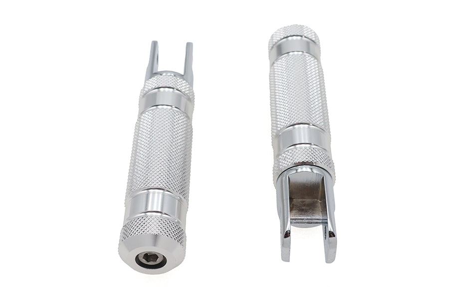 27-2106 - Silver Knurled Four Grooved Footpeg Set by Wyatt Gatling