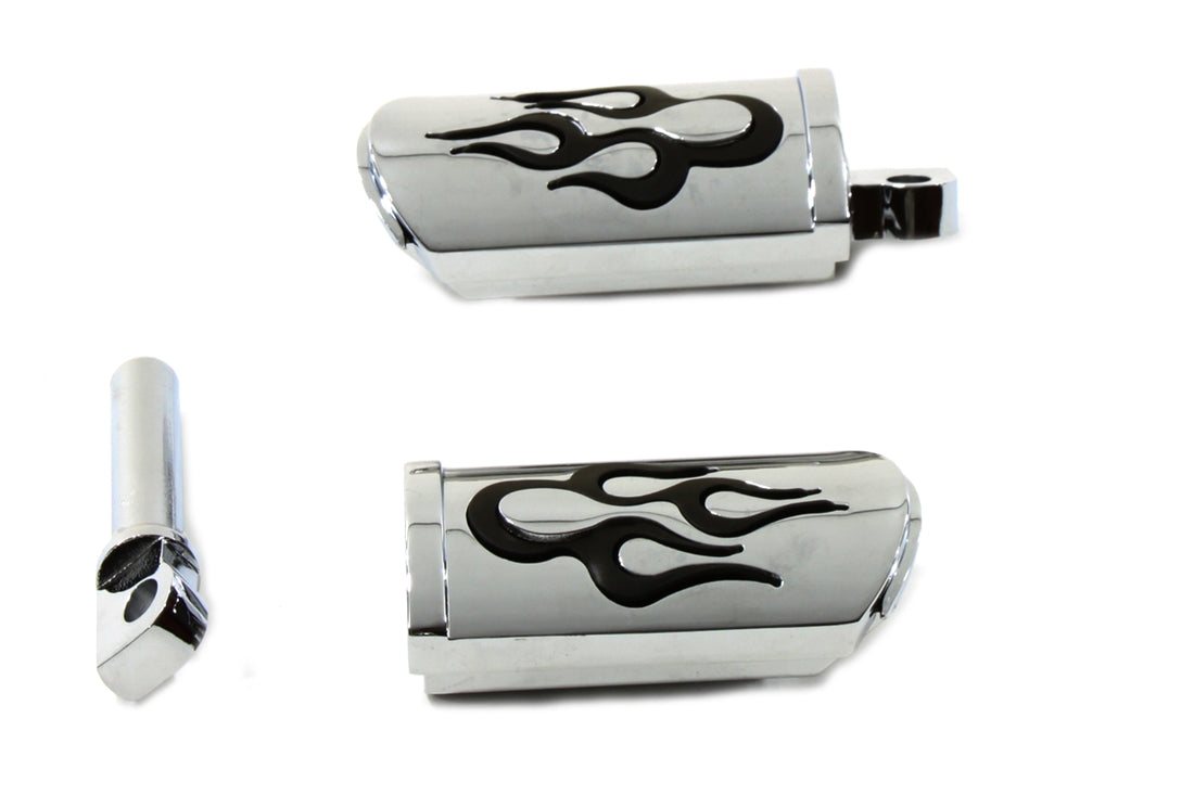 27-3547 - Flame Style Adjustable Footpeg Set Chrome by Wyatt Gatling