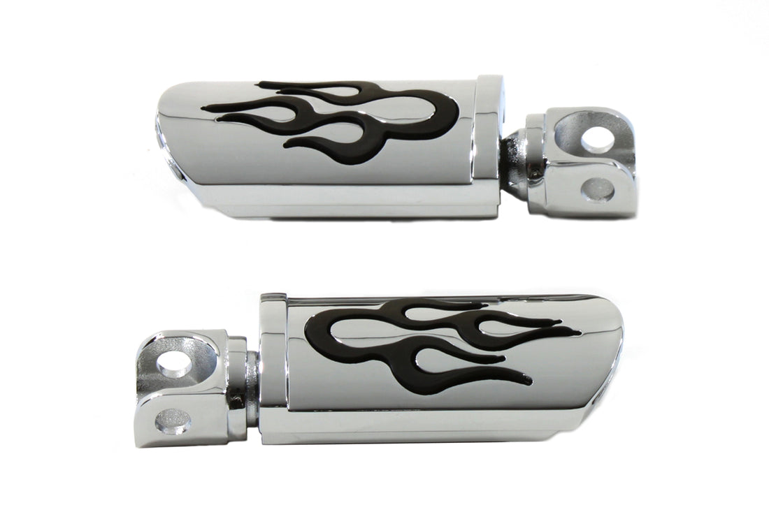 27-3550 - Flame Style Adjustable Footpeg Set Chrome by Wyatt Gatling