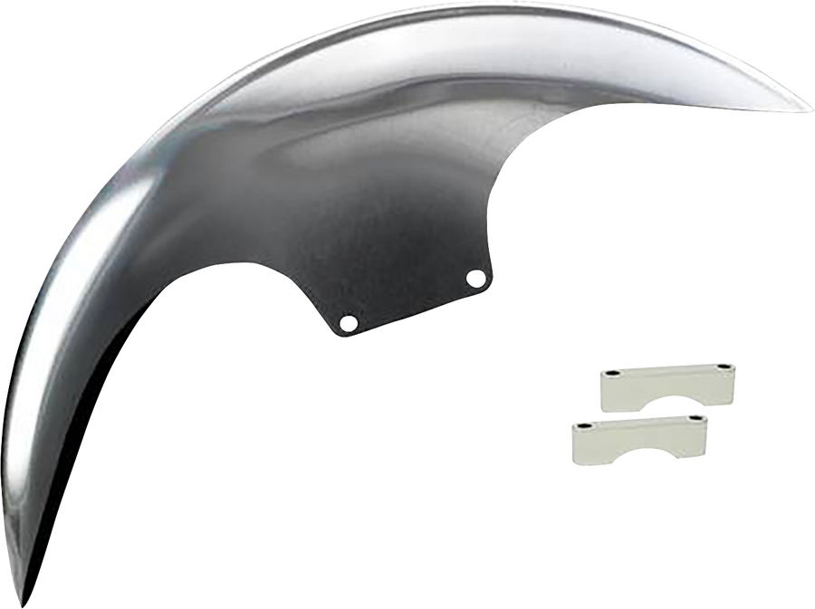 PAUL YAFFE BAGGER NATION Cafe Front Fender - 21" - Chrome Spacers PYO:CAFE-21-13E-C