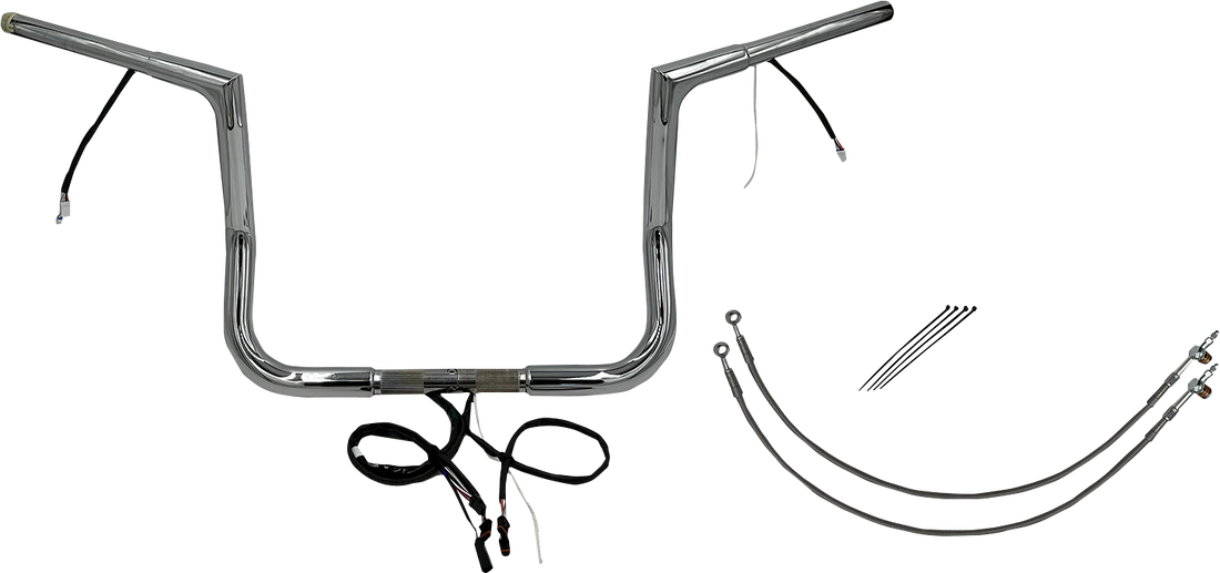 FAT BAGGERS INC. Handlebar Kit - Flat Top - 12" - Chrome 701212