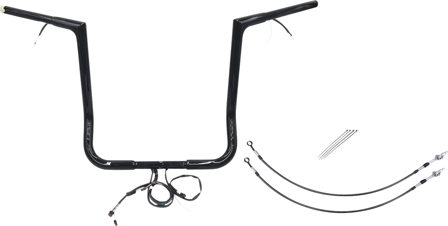 FAT BAGGERS INC. Handlebar Kit - Flat Top - 16" - Black 701216-B