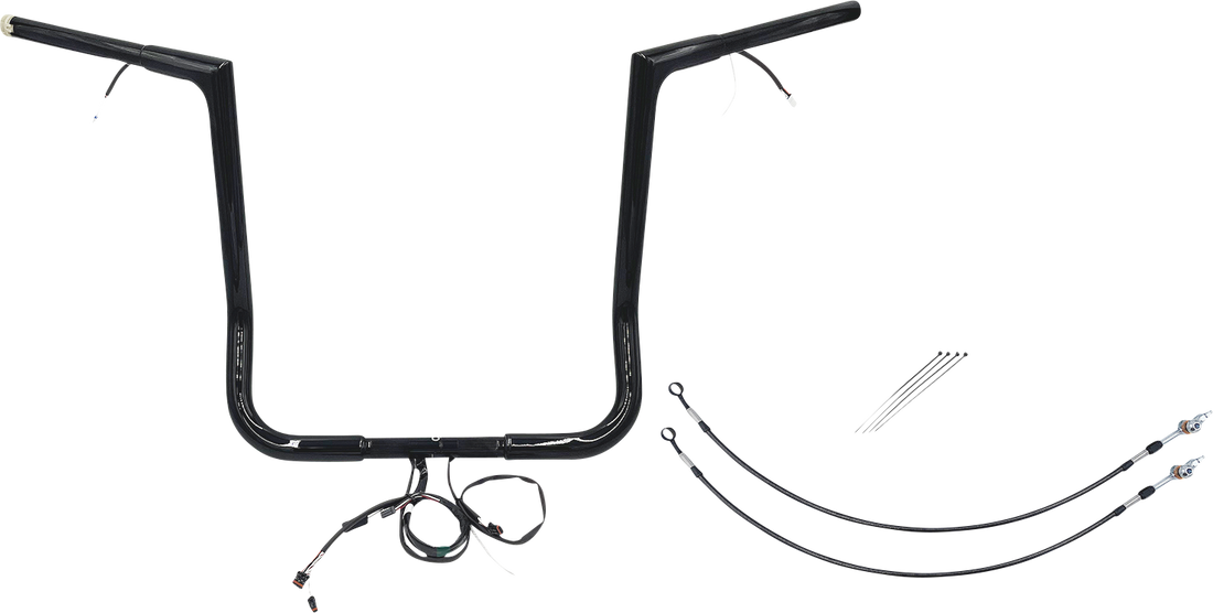 FAT BAGGERS INC. Handlebar Kit - Flat Top - 16" - Black 702216-B