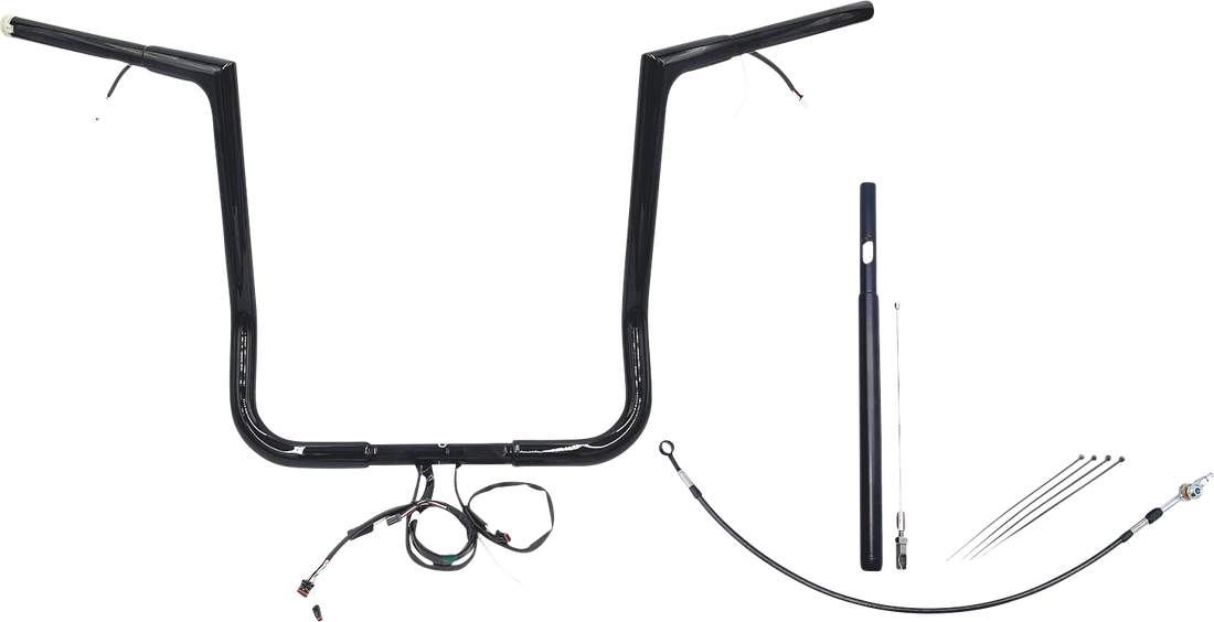 FAT BAGGERS INC. Handlebar Kit - Flat Top - 16" - Black 712016-B